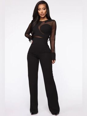 Fashion Nova Mesh Jumpsuit